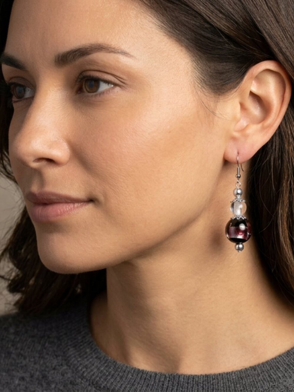 Handmade Glass & Acrylic Mixed Bead Dangle Earrings | Classic Drop